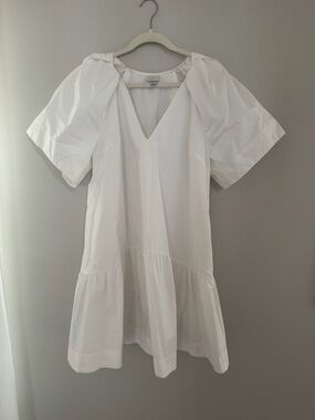 a new day White V-Neck Short Sleeve Tiered Dress